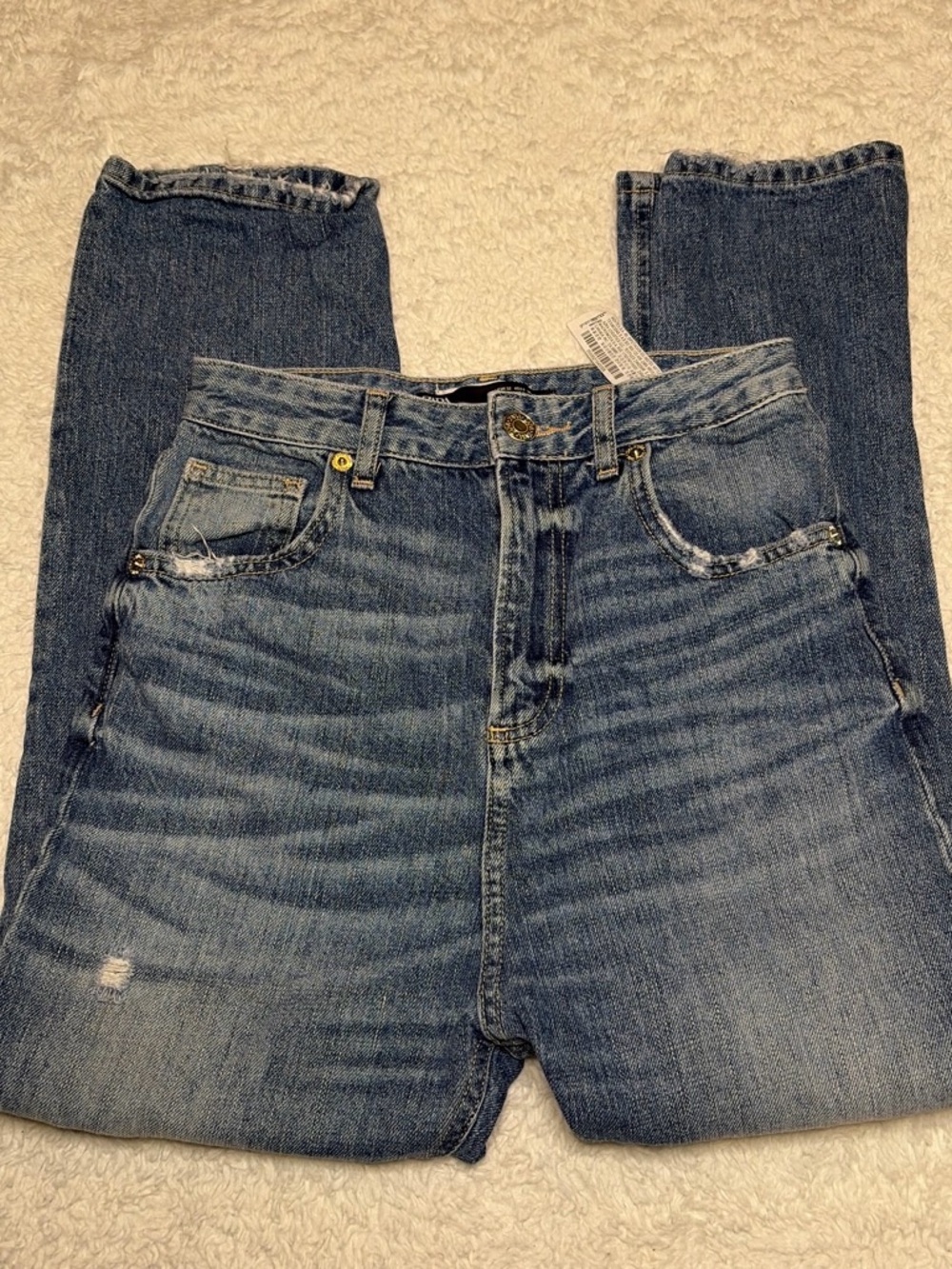 Zara High-Rise Blue Denim Jeans